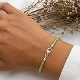 Pulsera de Peridoto 3mm con Broche de Plata: La Gema del Sol: Alegría y Abundancia