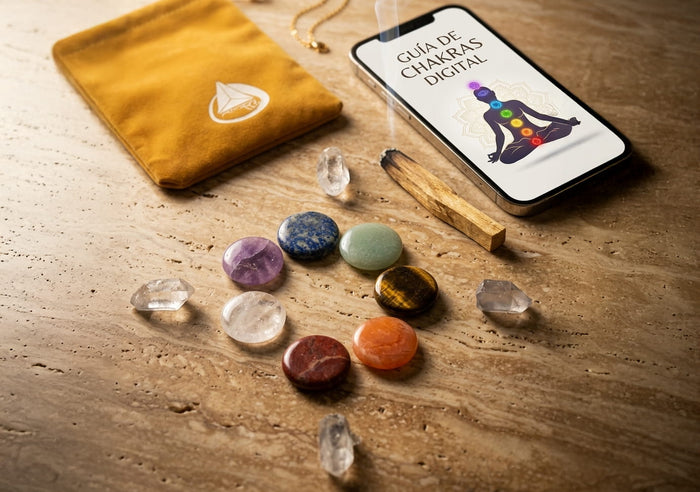 Pack Equilibrado de Chakras + 4 Puntas de Cuarzo de Regalo
